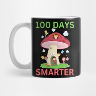 100 DAYS SMARTER Funny Colorful Mushroom Teacher Student School Party Design Mug